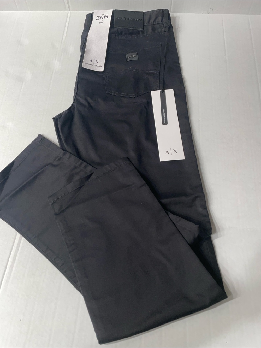 New A/X Armani Exchange Black Men's Chinos Size 36 Type Slim